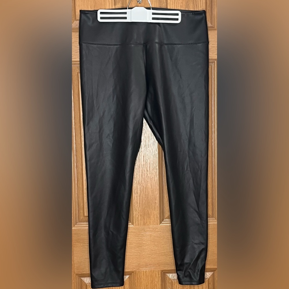 Marcella NYC Sleek Black Faux Leather Leggings